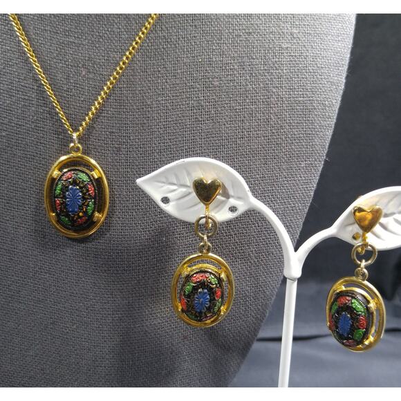 Sarah Coventry Light of the East Jewelry Set, Necklace Earrings Ring, 1970s - Picture 2 of 10